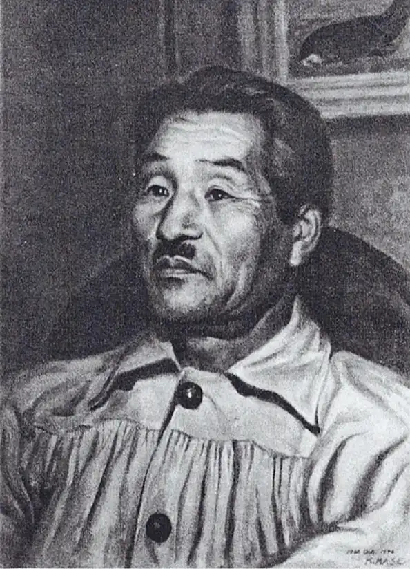 間瀬謹平が1946年に描いた葆光の肖像画（奈良県立美術館「浜田葆光回顧展:没後30年記念」図録から）