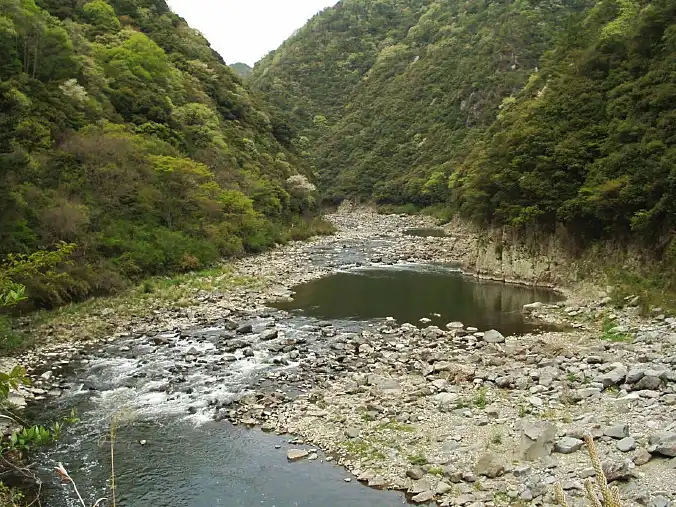 武庫川ダムが計画されていた同川中流。同川は近年、天然アユの遡上が確認されている＝2015年、松本誠さん撮影